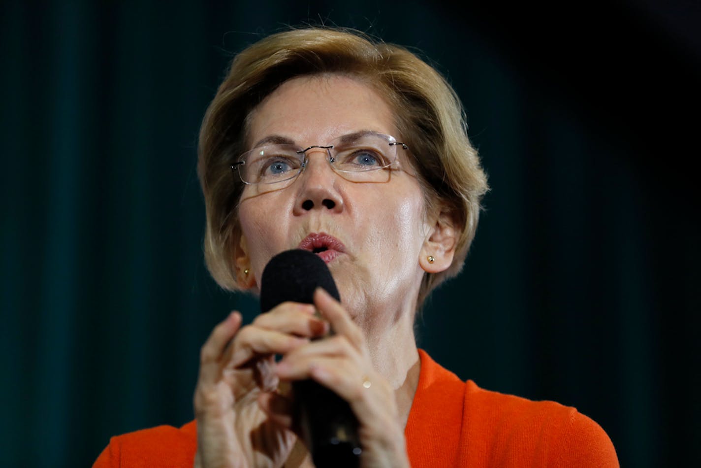 Democratic presidential candidate Sen. Elizabeth Warren, D-Mass., speaks during a town hall meeting at Grinnell College, Monday, Nov. 4, 2019, in Grinnell, Iowa. (AP Photo/Charlie Neibergall)