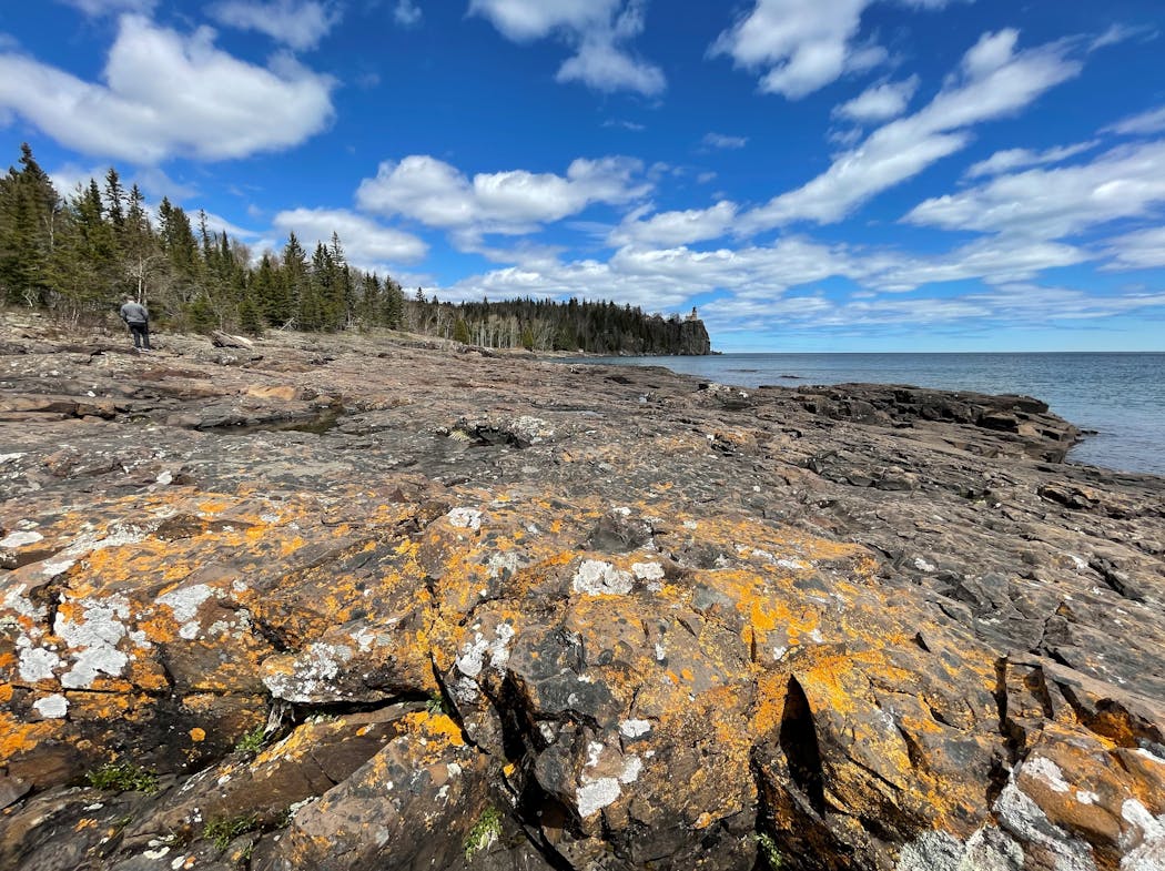 Spring’s scant foliage makes it easier to see Split Rock Lighthouse in the distance, while rocky puddles and lowlands chirp with chorus frogs.