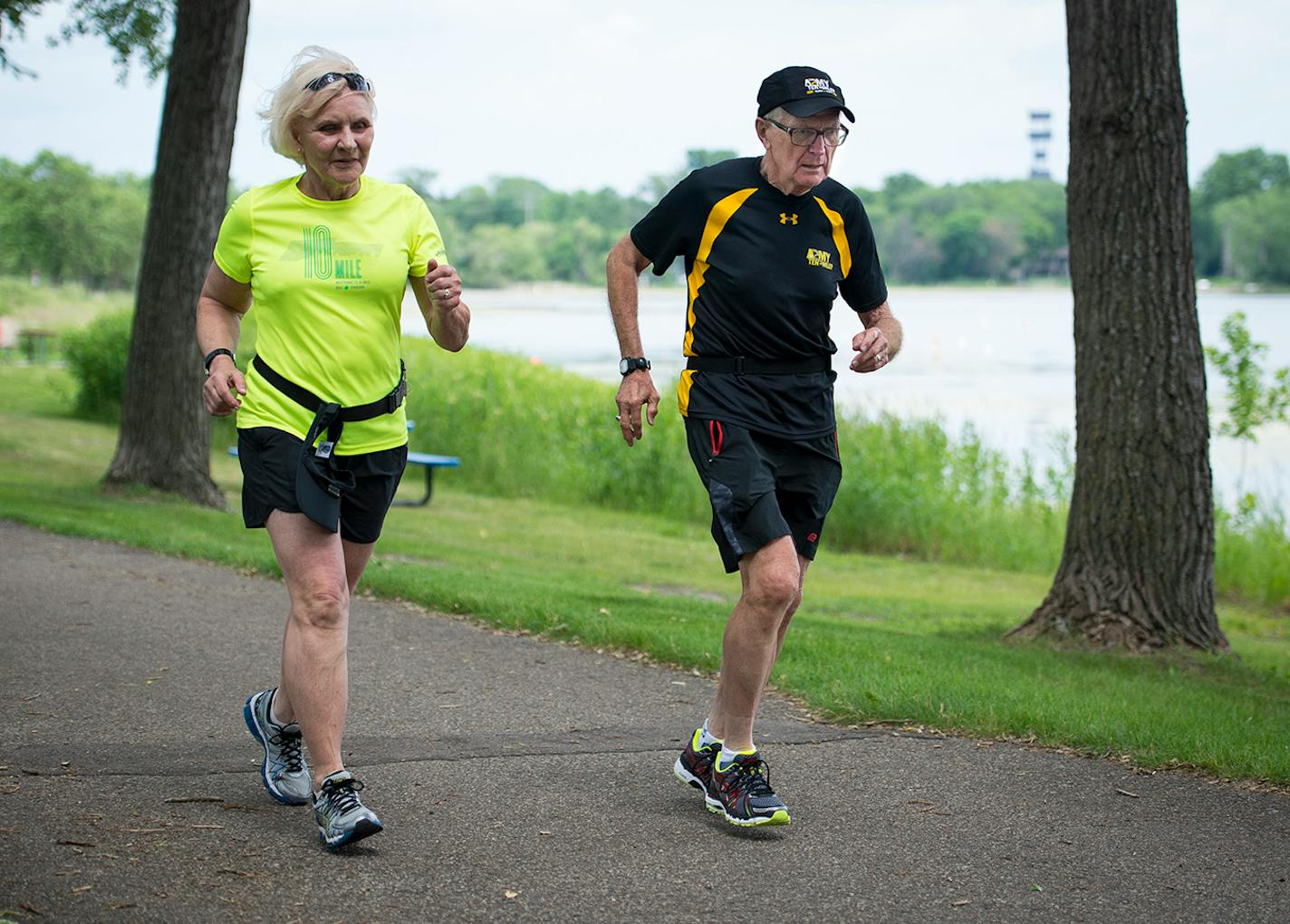 DeEtte and Robert Andersen ran at Parkers Lake Park Friday.