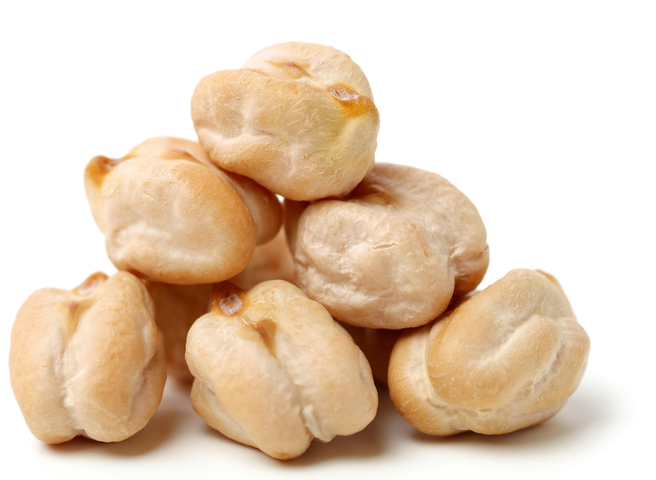 chickpeas on a white background