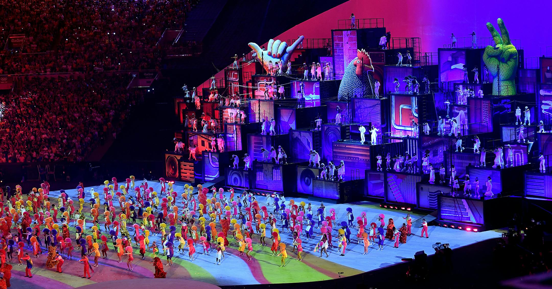Dancers performed Friday night in Rio&#x2019;s Maracana Stadium.