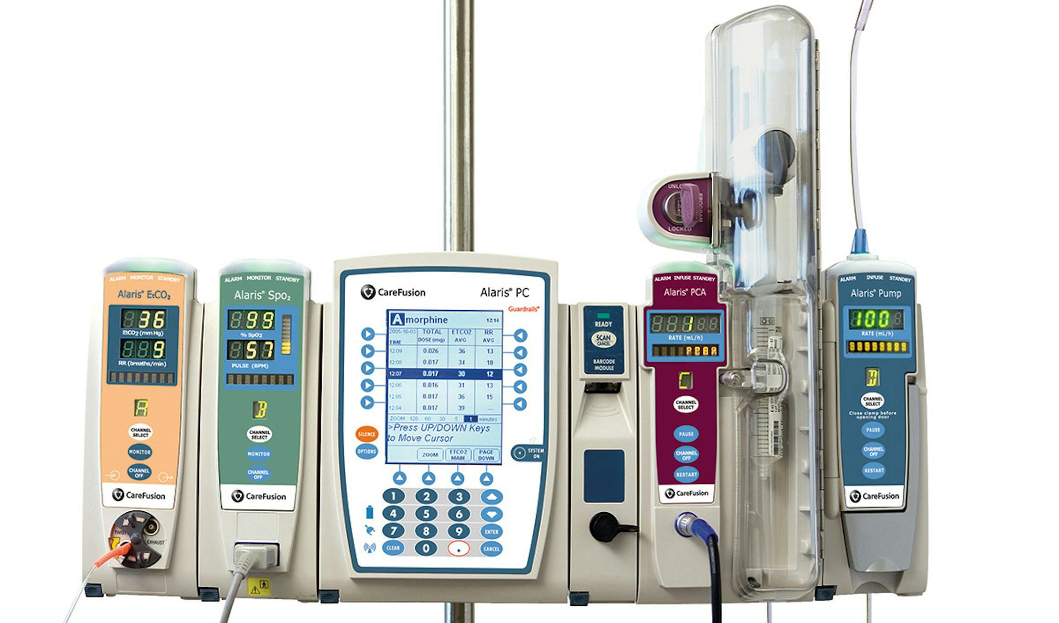 The Alaris system, above, includes a wireless pump that would be a potential target for hackers trying to attack hospital data.