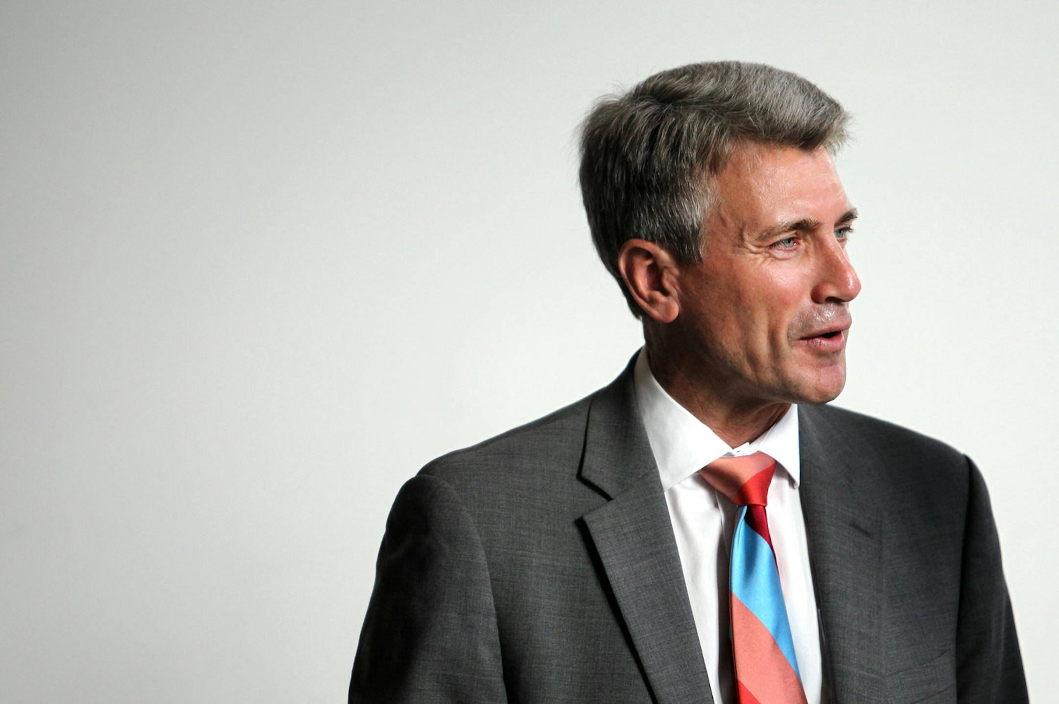 Minneapolis Mayor R.T. Rybak mingles before the Guthrie Theatre 50th Anniversary Celebration on Saturday, June 22, 2013.