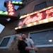 Joe and Shalee Palmquist of St. Paul had some fun under the Lee's Liquor Lounge on the the last of the club opening Tuesday May 14, 2019 in Minneapoli
