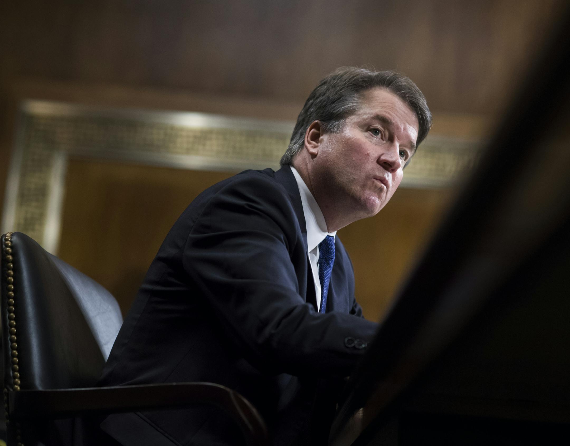 Supreme Court nominee Brett Kavanaugh testifies before the Senate Judiciary Committee on Capitol Hill in Washington, Thursday, Sept. 27, 2018. (Tom Williams/Pool Image via AP) ORG XMIT: DCJE719