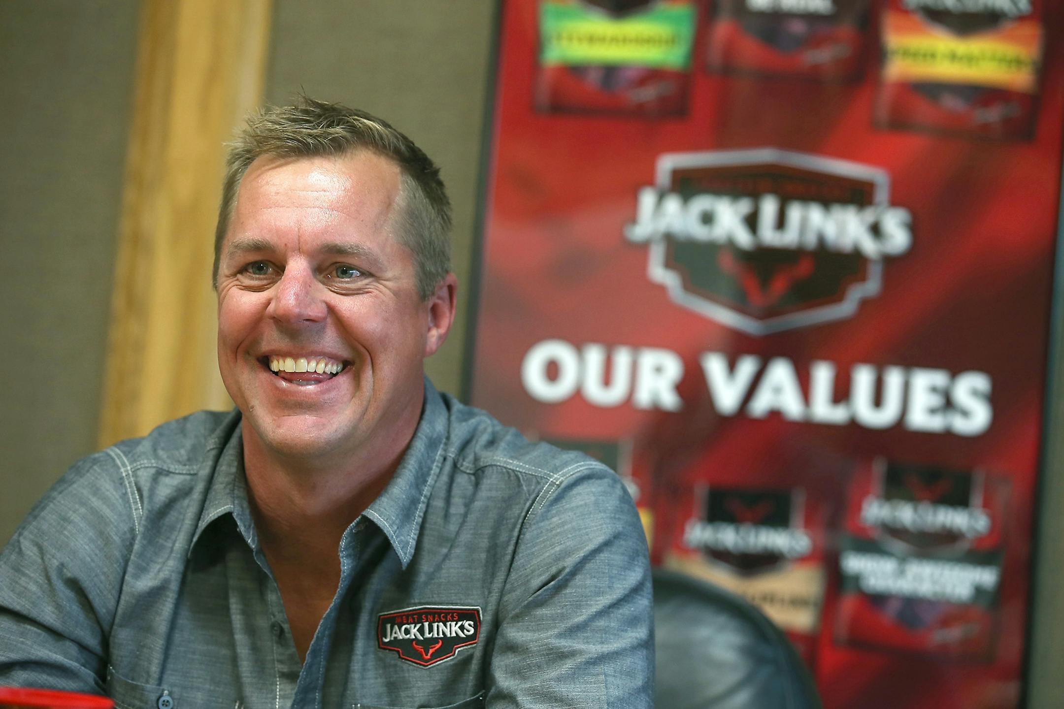 Jack Link's son Troy Link, who is the CEO of the company, was at the Wisconsin plant Monday, October 19, 2015 in Minong, Wis.