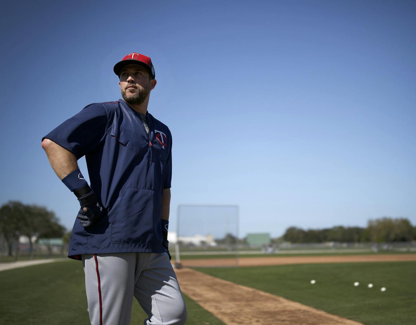 Minnesota Twins Trevor Plouffe during practice on Sunday. ] CARLOS GONZALEZ cgonzalez@startribune.com - February 28, 2016, Fort Myers, FL, CenturyLink Sports Complex, Minnesota Twins Spring Training, MLB, Baseball, First Full team workout