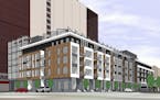 The proposed development includes a small apartment complex and five-level parking ramp.
Image courtesy Thrivent Financial