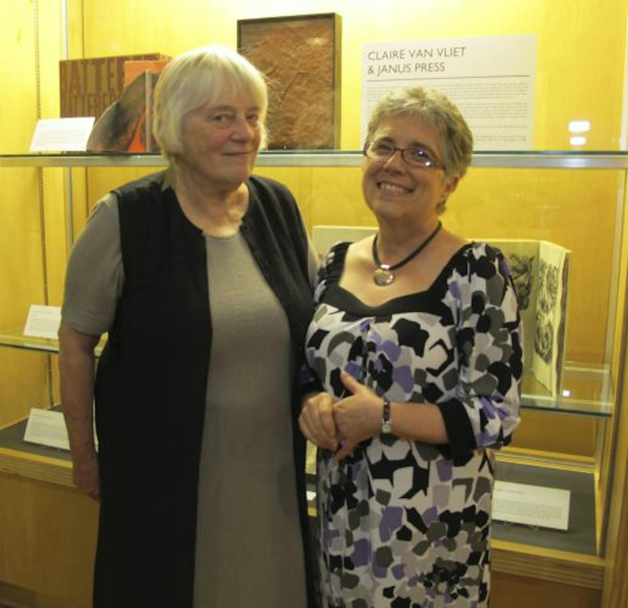 Artist Claire Van Vliet of Janus Press and Susan Hensel of Susan Hensel Gallery