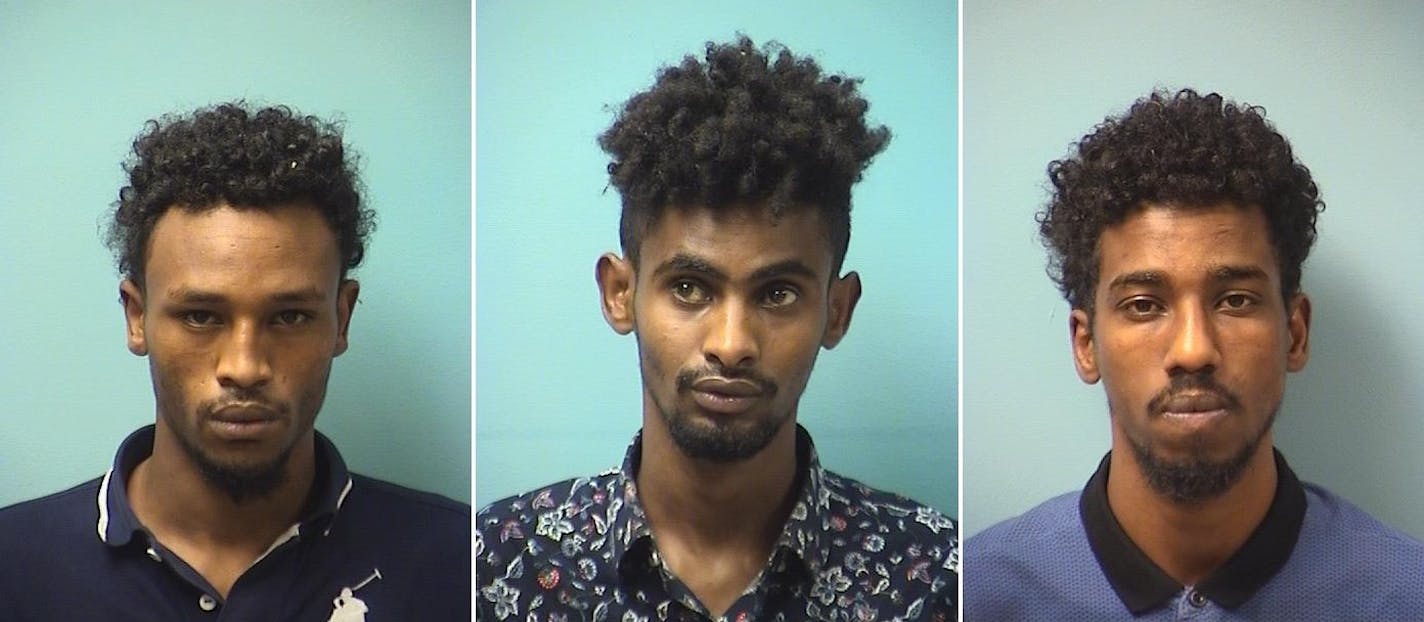 Mohamed Hassan Abdi, Abdirahin Omar Ali and Sahal Abdi Hassan (Credig: Stearns County jail)