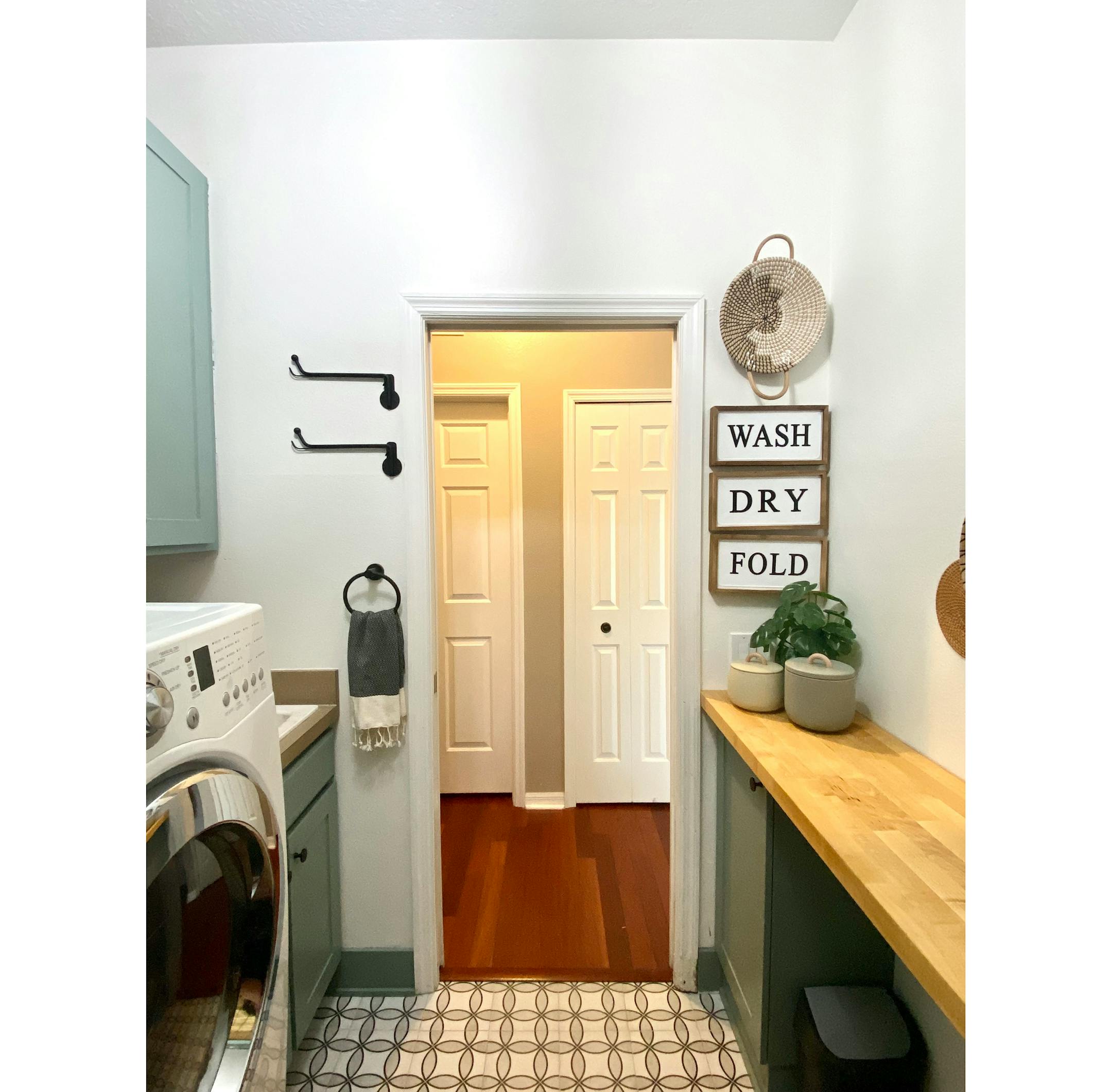 Liz and Scott Butler did all the labor themselves to create their new laundry room, with the exception of tiling the floor. MUST CREDIT: Photo by Liz Butler