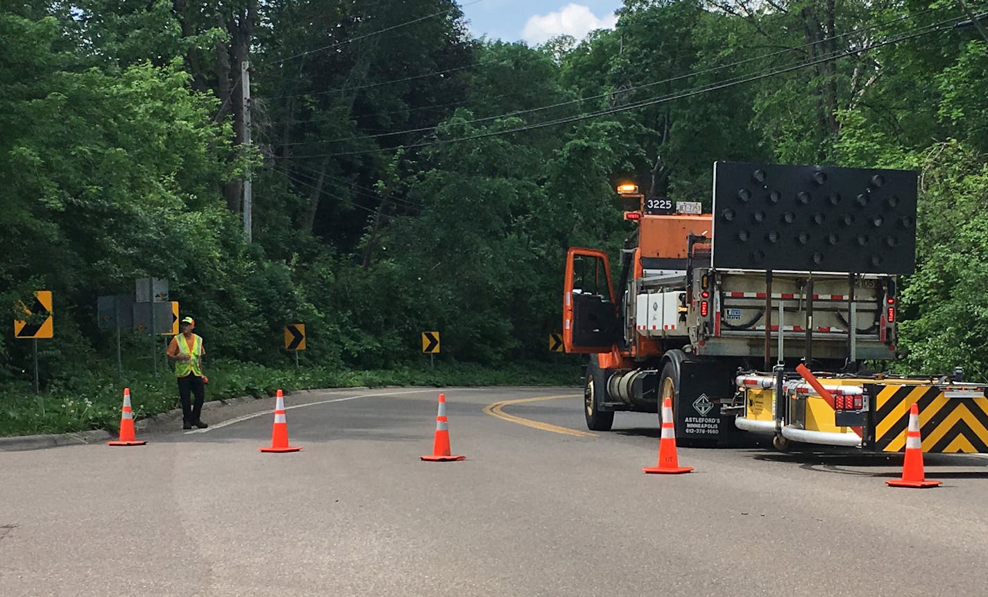 Traffic was diverted off Highway 13 at Sylvandale Road in Lilydale after a mudslide closed both directions of the highway on Thursday, May 31, 2018.