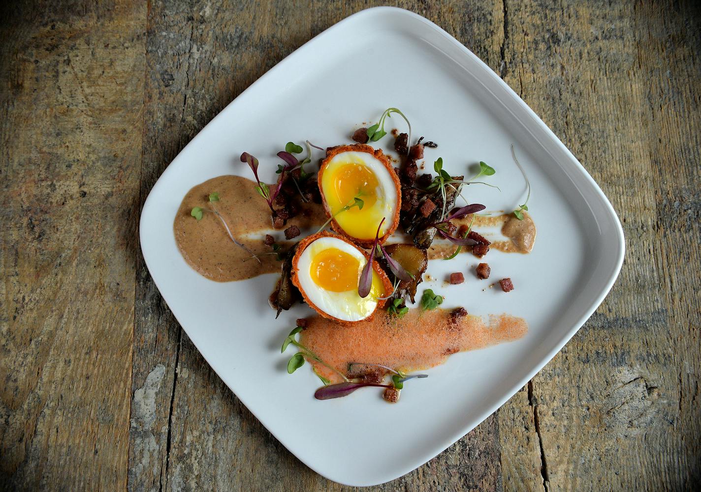 The Workshop at Union offers a scotch egg, complete with Tobasco foam. ] (SPECIAL TO THE STAR TRIBUNE/BRE McGEE) **The Workshop at Union