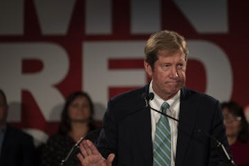 U.S. Rep. Jason Lewis, R-Minn., gave his concession speech at the state GOP headquarters at the DoubleTree by Hilton Hotel on Nov. 6, 2018, in Bloomin