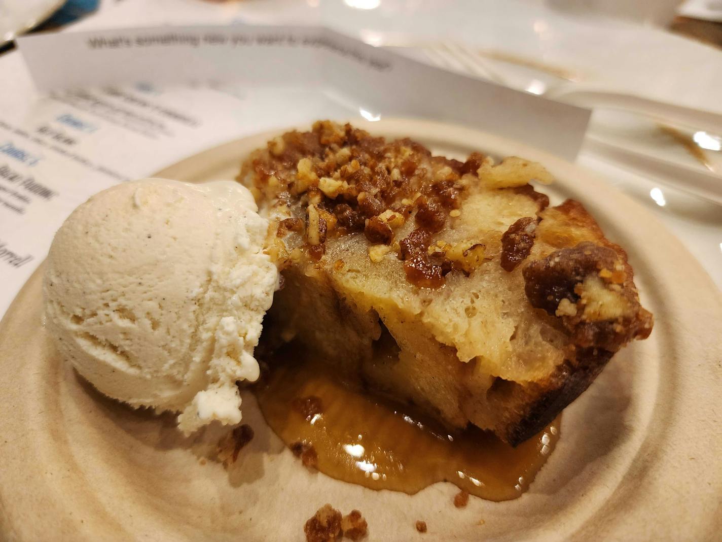 Krewe's signature bread pudding