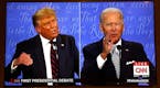 President Donald Trump and Democratic presidential nominee Joe Biden participate in the first presidential debate at the Health Education Campus of Ca