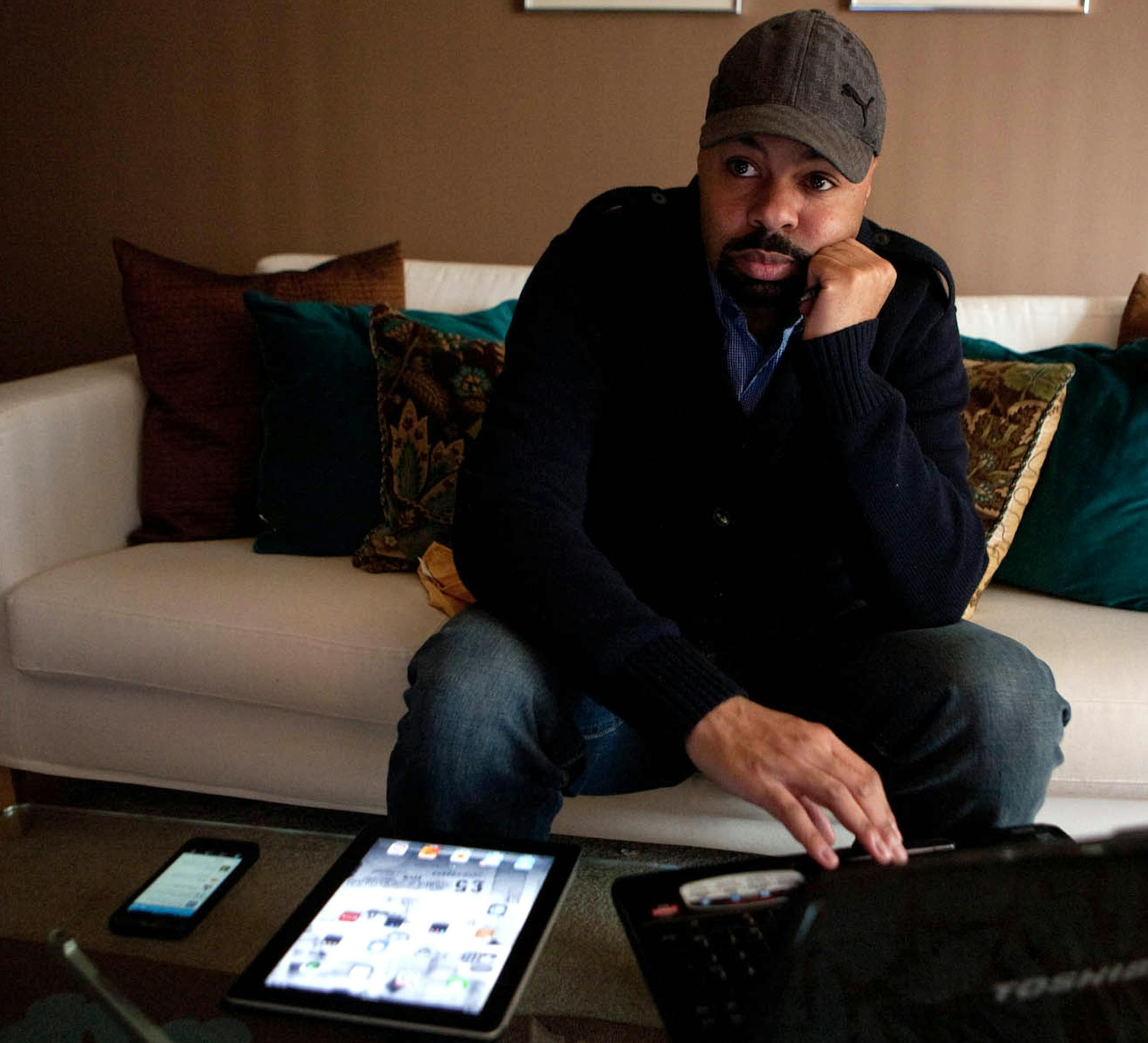 Paul Sullivan, a video editor who has received eighth- and ninth-round callbacks for positions, continues his job search from his home in Chevy Chase, Md., Feb. 28, 2013. Job openings are staying unfilled much longer than they used to, despite well-qualified candidates, in part because companies are reluctant to commit to new hires, stringing job applicants along for weeks or months before they make a decision. (Daniel Rosenbaum/The New York Times)