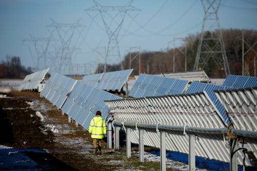 Xcel Energy switched on a " solar farm" in North Branch, Mn., in December 2016. Photo: brian.peterson@startribune.com