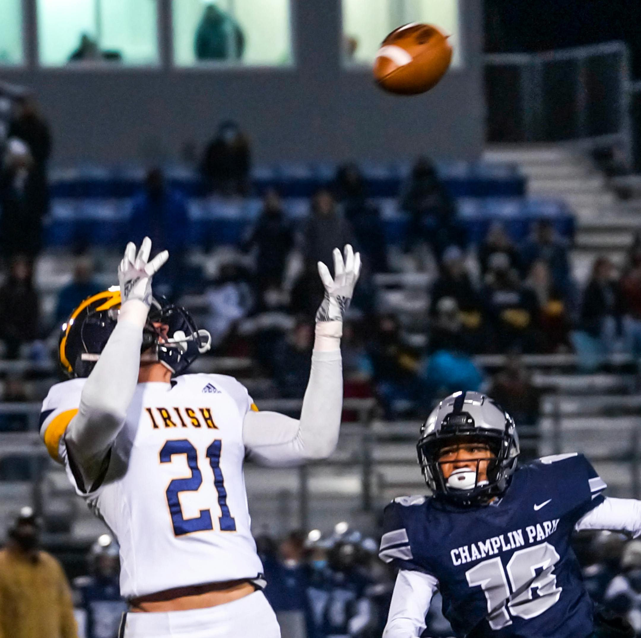 Jake Ratzlaff made his mark on defense, but also was the primary pass-catching threat for run-oriented Rosemount. He had three touchdown receptions.