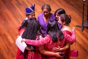 All seven councilwomen embraced for a moment before the swearing-in ceremony of the all-female St. Paul City Council members, four new to the council,