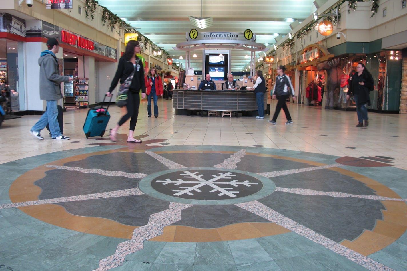 Minnesota Compass Rose is one of six Minnesota-inspired mosaics in Terminal 1 at MSP. ] Photo by KERRI WESTENBERG