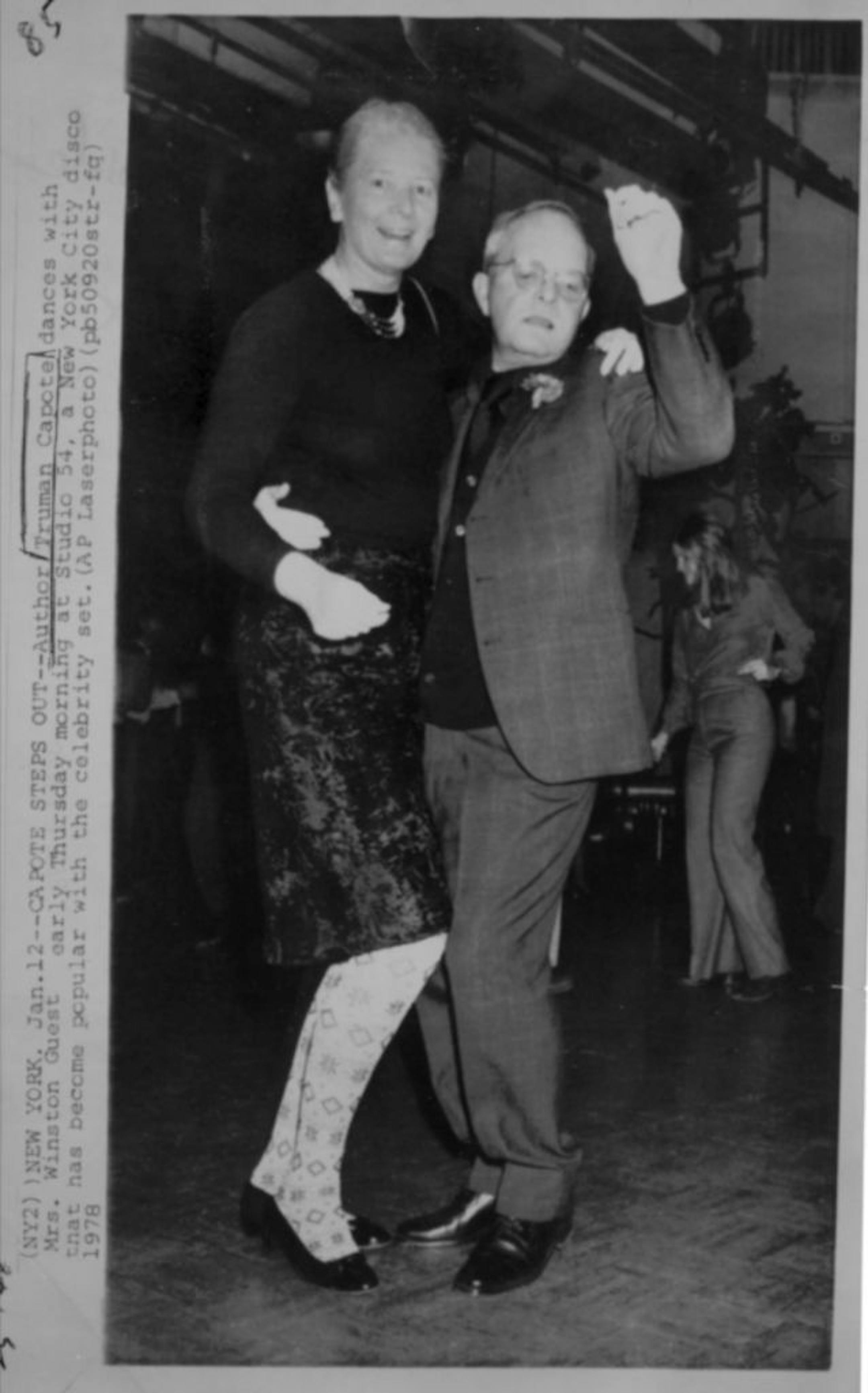 Truman Capote dances with C.Z. Guest at Studio 54 in 1978.