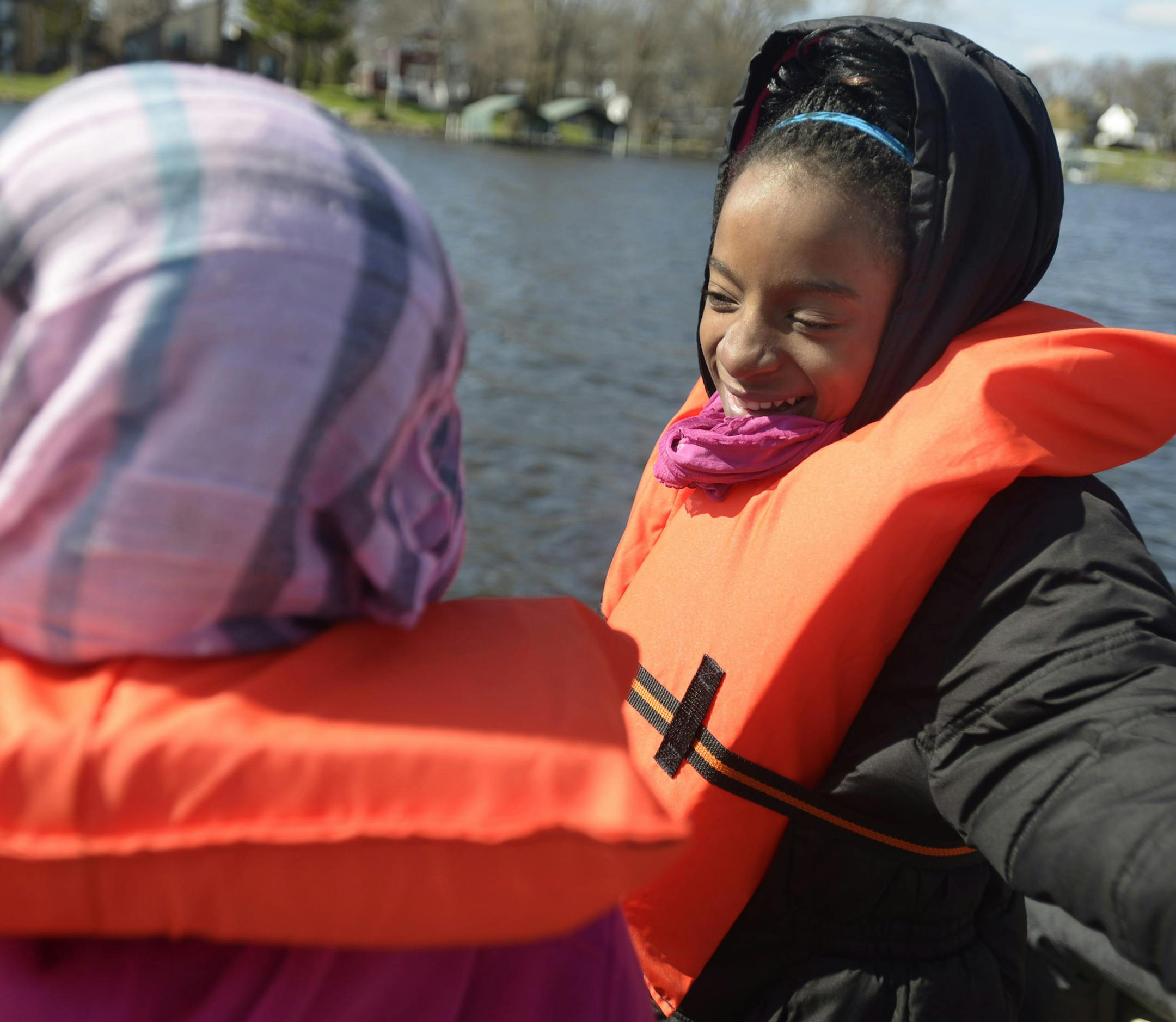 Essence Watkins waits to get a minnow on her pole as she fishes with her Boys and Girls Club during the 46th annual Minnesota Bounty Crappie Contest on Lake Minnetonka Saturday. ] (AMANDA SNYDER/ Special to the Star Tribune)