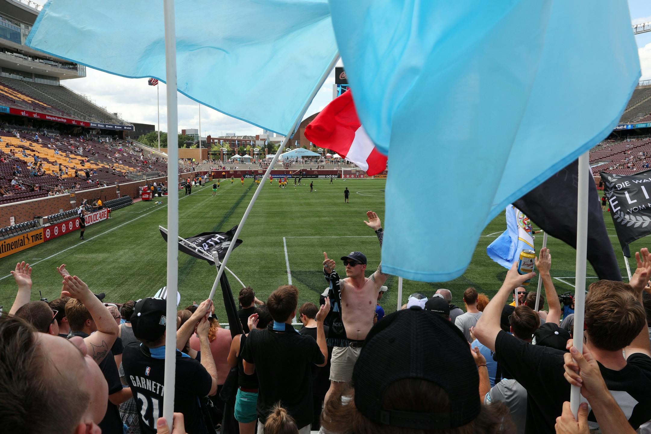 Minnesota United fans chanted from the stands during pregame warmups Saturday.