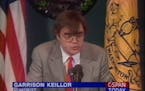 Garrison Keillor speaks at the National Press Club in Washington, D.C., on April 7, 1994.