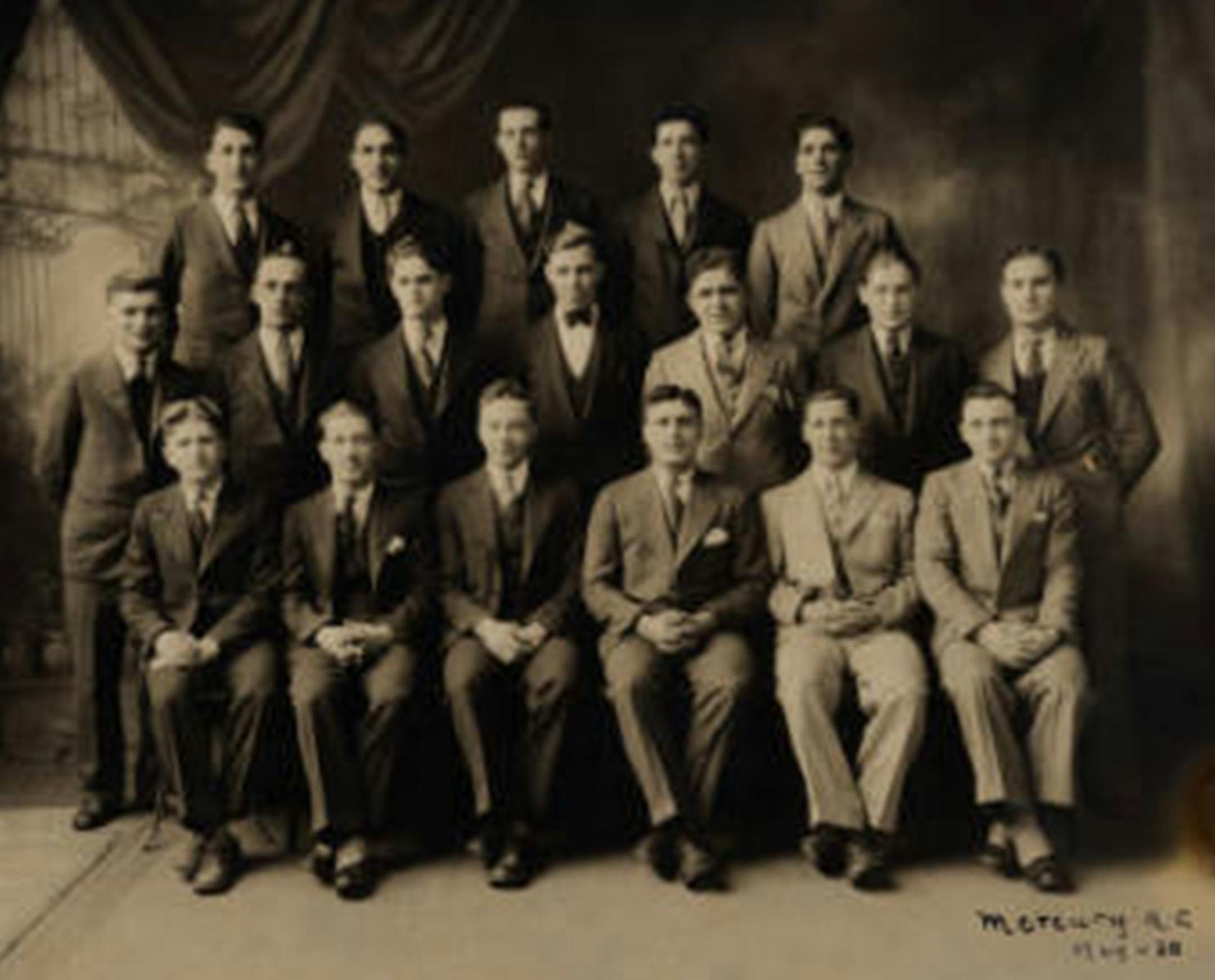 Original members of the Mercury Athletic Club, circa 1930. Credit: Courtesy of Mercury Club