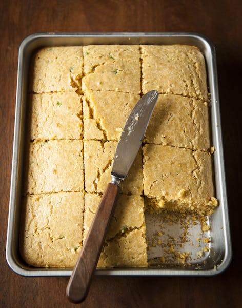 Honey Brown-Butter Jalapeño Cornbread in 7- by 11-inch pan.