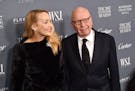 FILE - Fox News chairman and CEO Rupert Murdoch and wife Jerry Hall attend the WSJ. Magazine 2017 Innovator Awards at The Museum of Modern Art on Nov.
