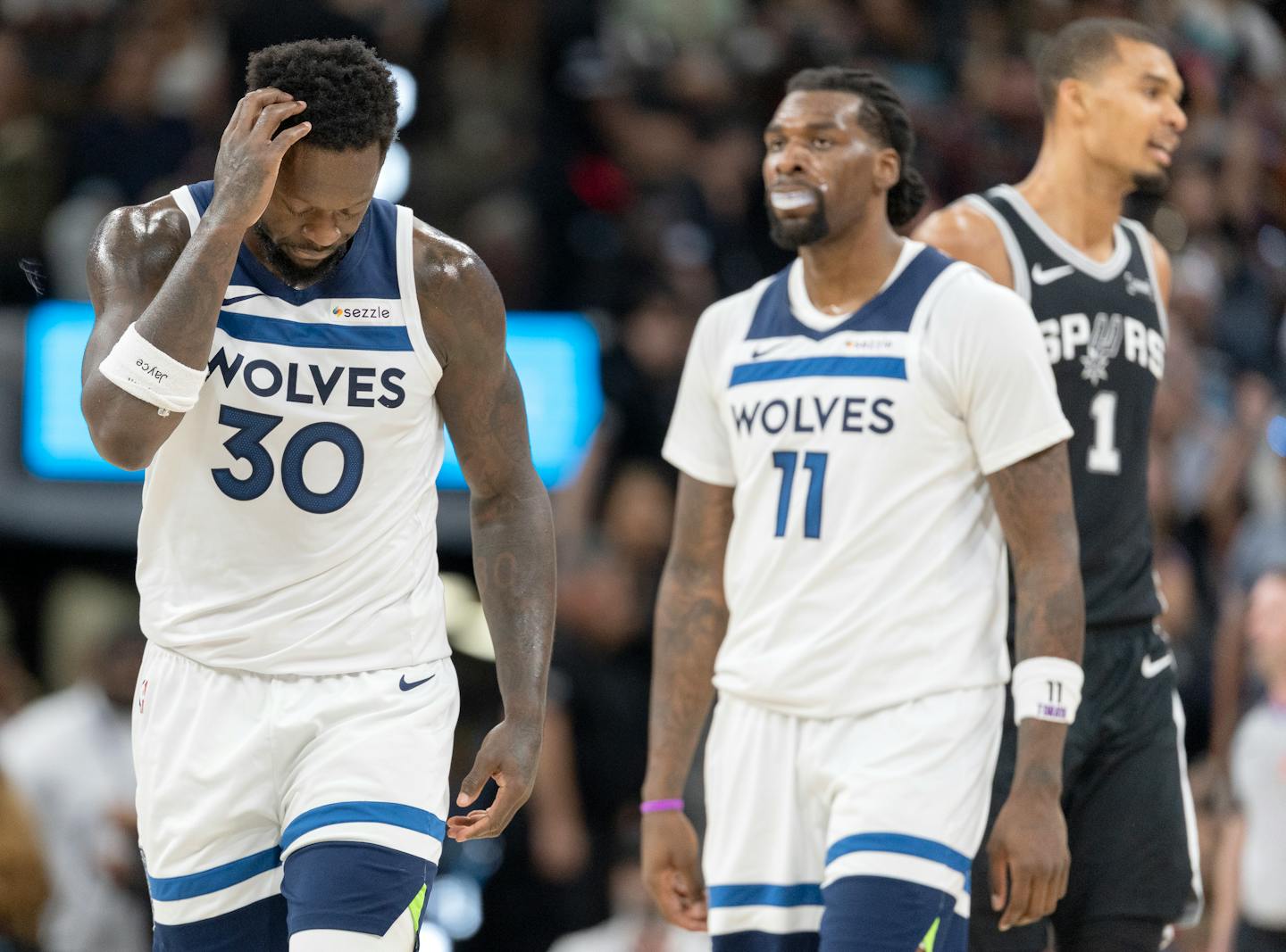 Rudy Gobert and Julius Randle have struggled against San Antonio. Will that change tonight?