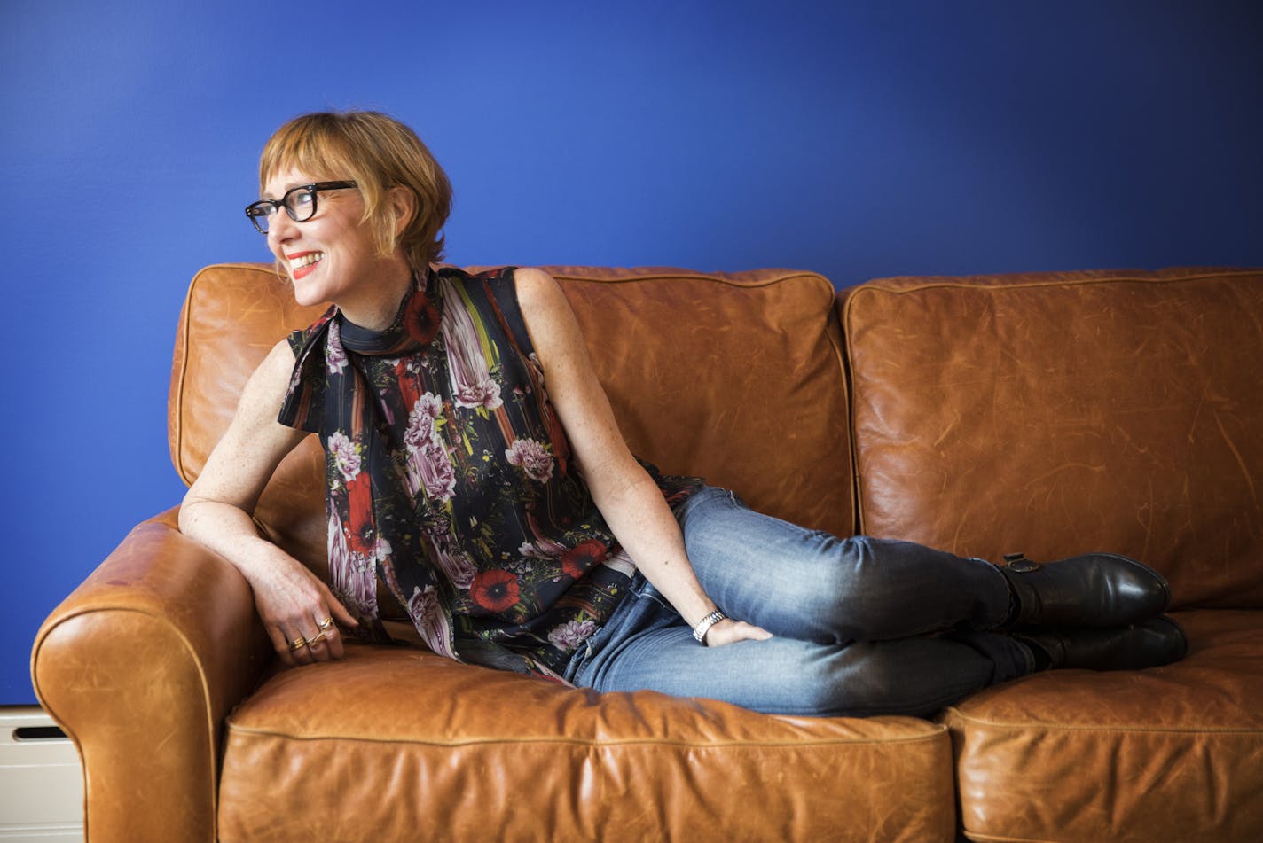 Jonatha Brooke in her Minneapolis home. The singer-songwriter and her husband moved to his hometown last November after rent prices in Harlem increased.