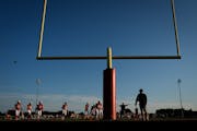 Lakeville North players warmed up before the start of Friday night's game. ] AARON LAVINSKY ¥ aaron.lavinsky@startribune.com