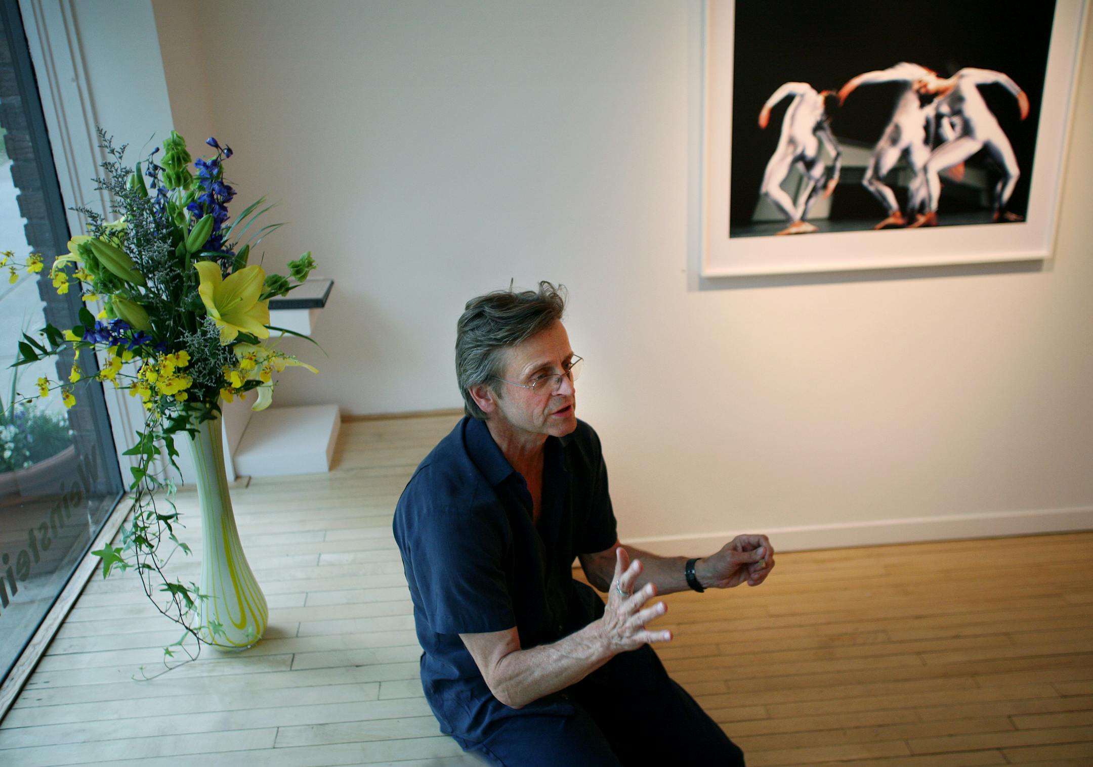 Mikhail Baryshnikov spoke about an exhibit of his dance photography at the Weinstein Gallery.