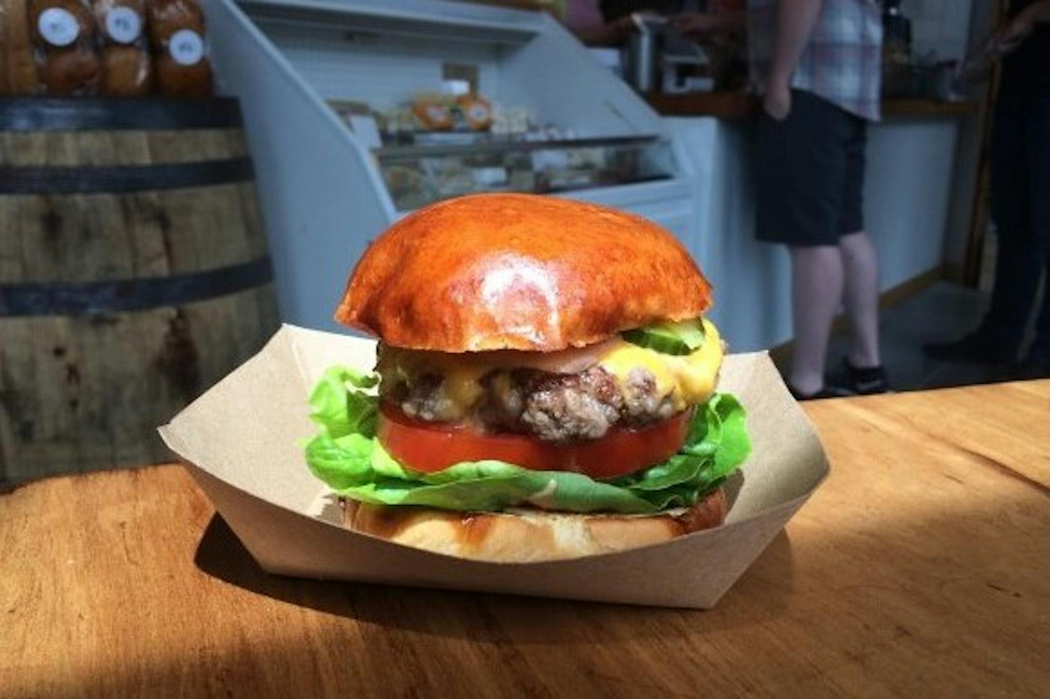 The burger at Lowry Hill Meats. (Photo by Rick Nelson)