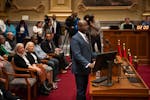 Hennepin Chief Judge Todd Barnette addressed the MInneapolis City Council after being nominated by Mayor Jacob Frey to become the city's second commun