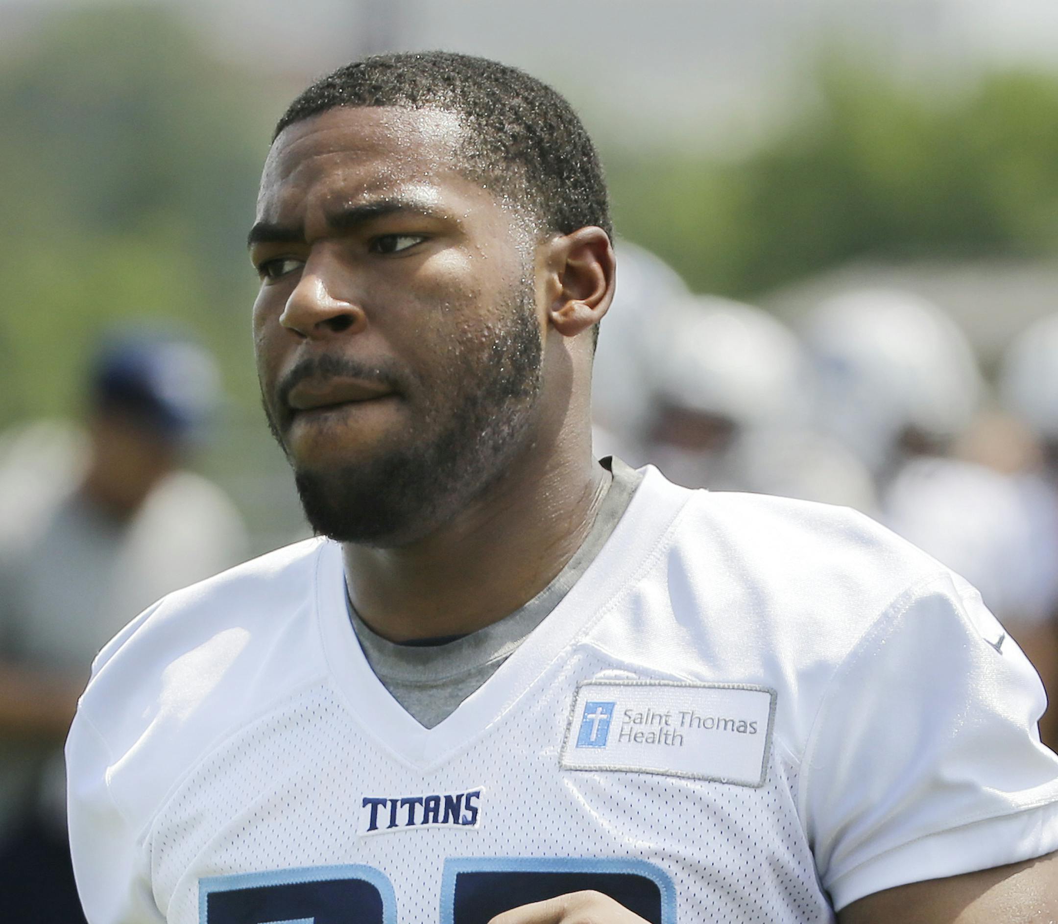 Tennessee Titans running back David Cobb runs to a drill during an NFL football practice Wednesday, June 1, 2016, in Nashville, Tenn. (AP Photo/Mark Humphrey) ORG XMIT: TNMH