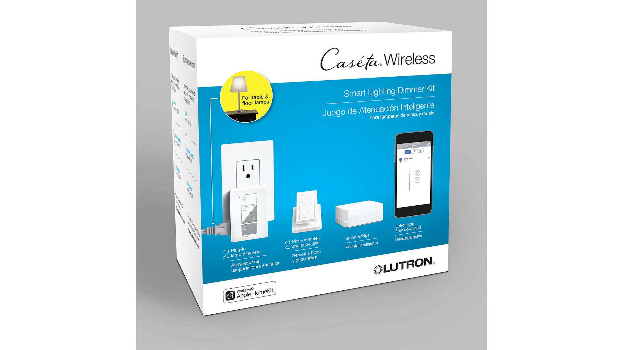 Turn any floor lamp into a dimmer with Lutron's Caseta Wireless Smart Lighting Dimmer Kit for table and floor lamps. The starter kit comes with two remotes, a bridge that plugs into Wi-Fi and two plugs. The app allows users to create lighting scenes and schedules. $190, www.amazon.com (Amazon) ORG XMIT: 1205604