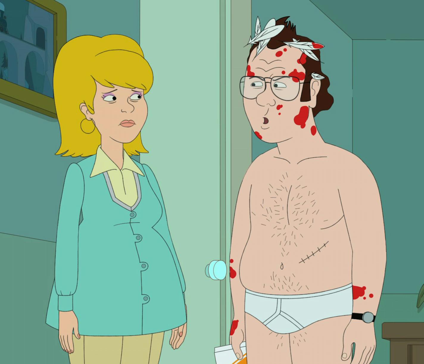 Laura Dern as Sue Murphy and Bill Burr as Frank Murphy on "F Is for Family."