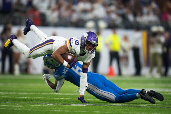 Vikings receiver Justin Jefferson finished with six catches for 141 receiving yards and a touchdown. It was his first 100-yard game since Sept. 24. 