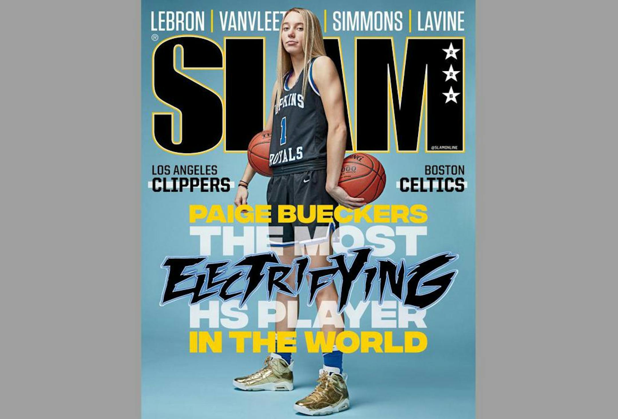 Paige Bueckers is headed to UConn and was recently the first girls' high school player featured on the cover of SLAM magazine. "She really wants to inspire," her father said.