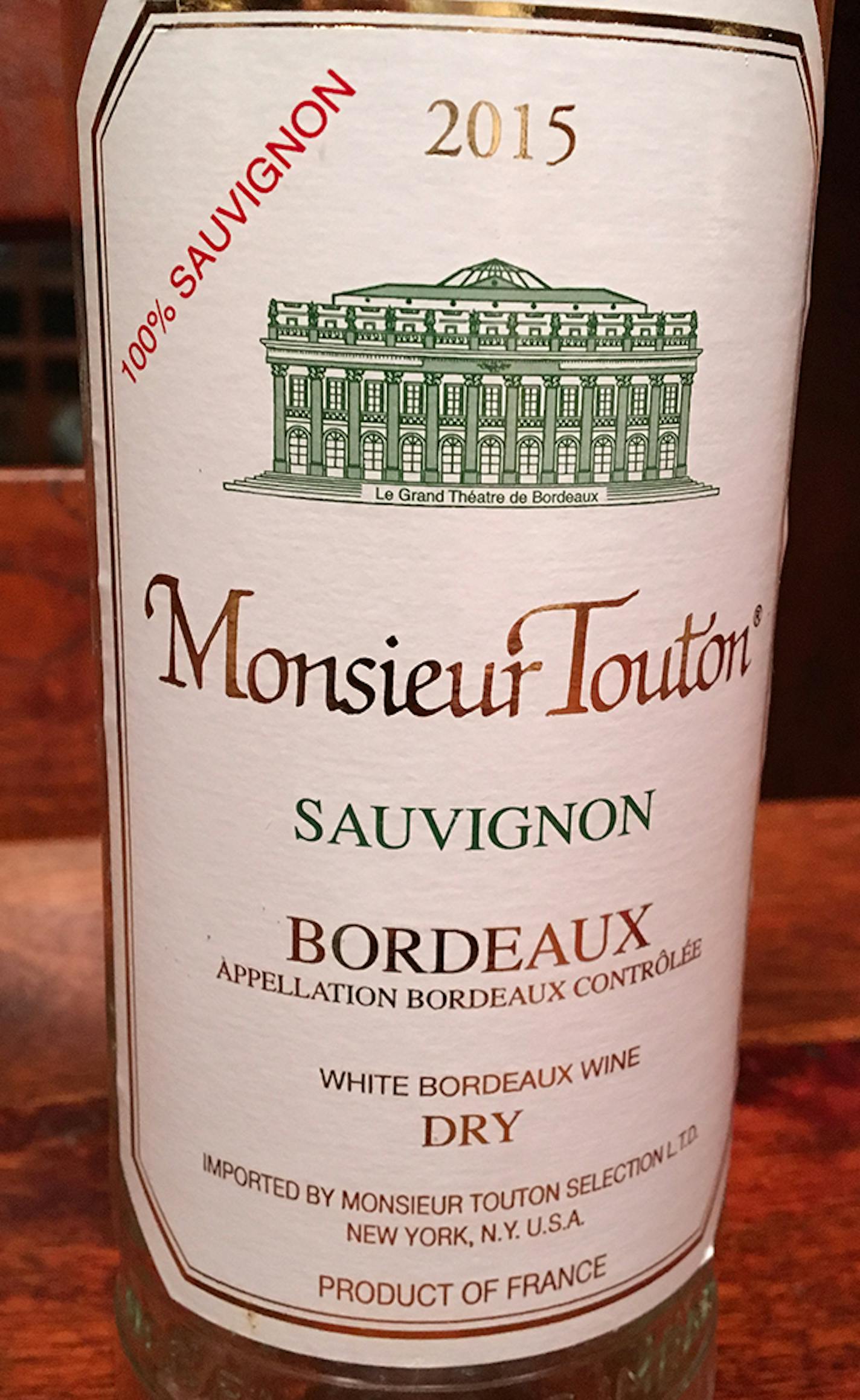 2015 Monsieur Touton Bordeaux Sauvignon