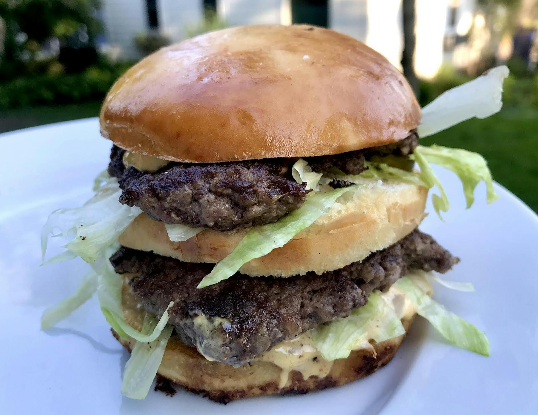 Double cheeseburger from Bull's Horn Food & Drink