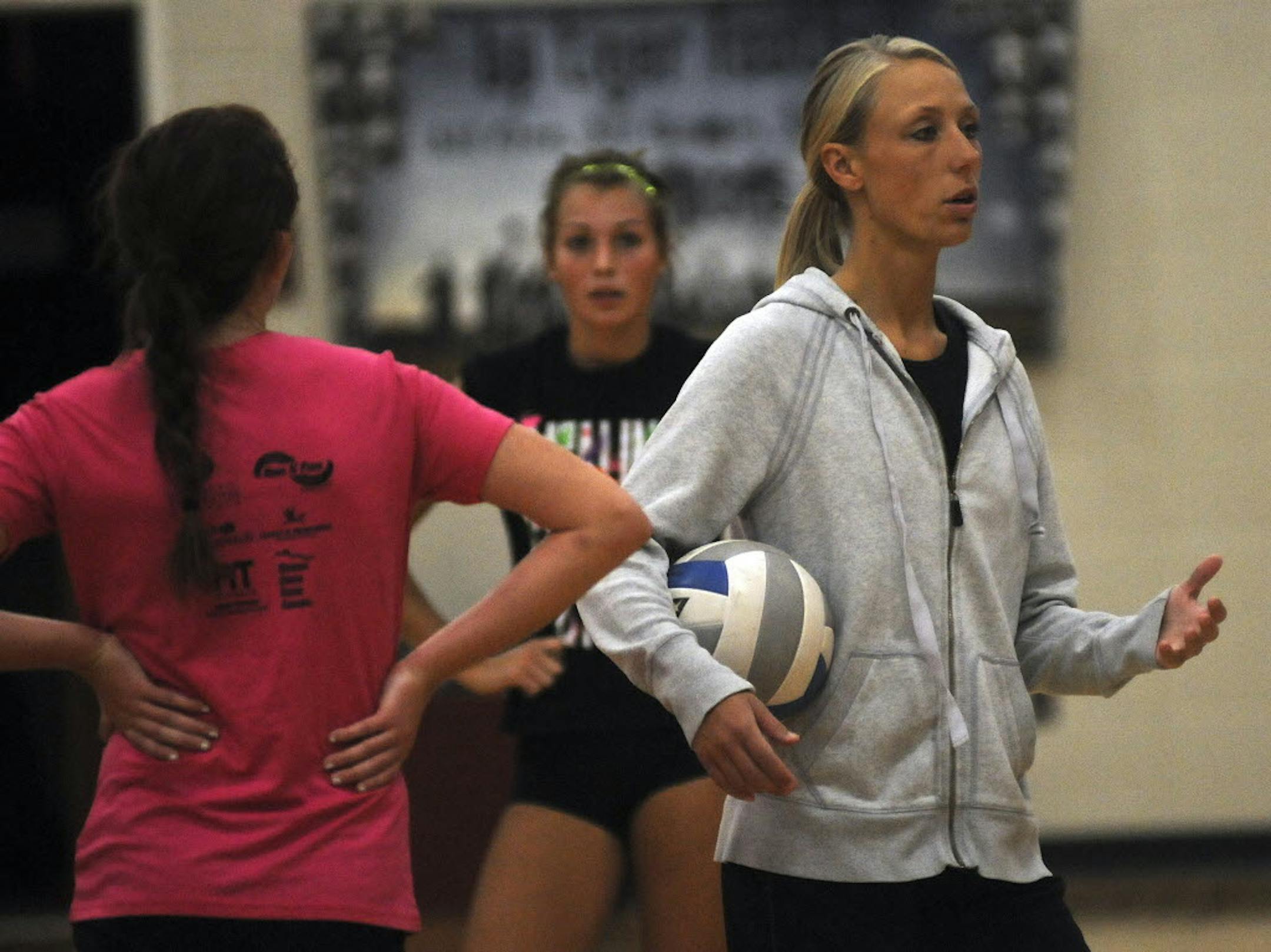 Belle Plaine volleyball coach Cassie Wolpern, shown here during a practice in 2011, is hoping to get back to the state tournament after she competed in three of them as a player. File photo: Richard Sennott/Star Tribune. Richard.Sennott@startribune.com