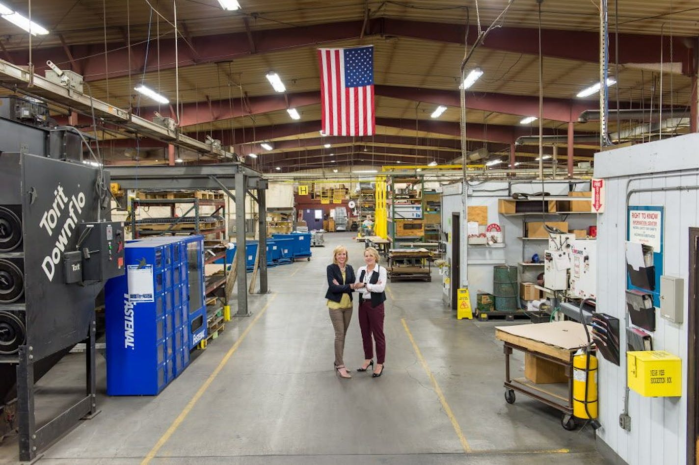 The co-owners of Wyoming Machine in Stacy, Minn.: Traci Tapani, left, and her sister Lori. They say the company is growing and needs workers, and other companies should prepare for the labor shortage.