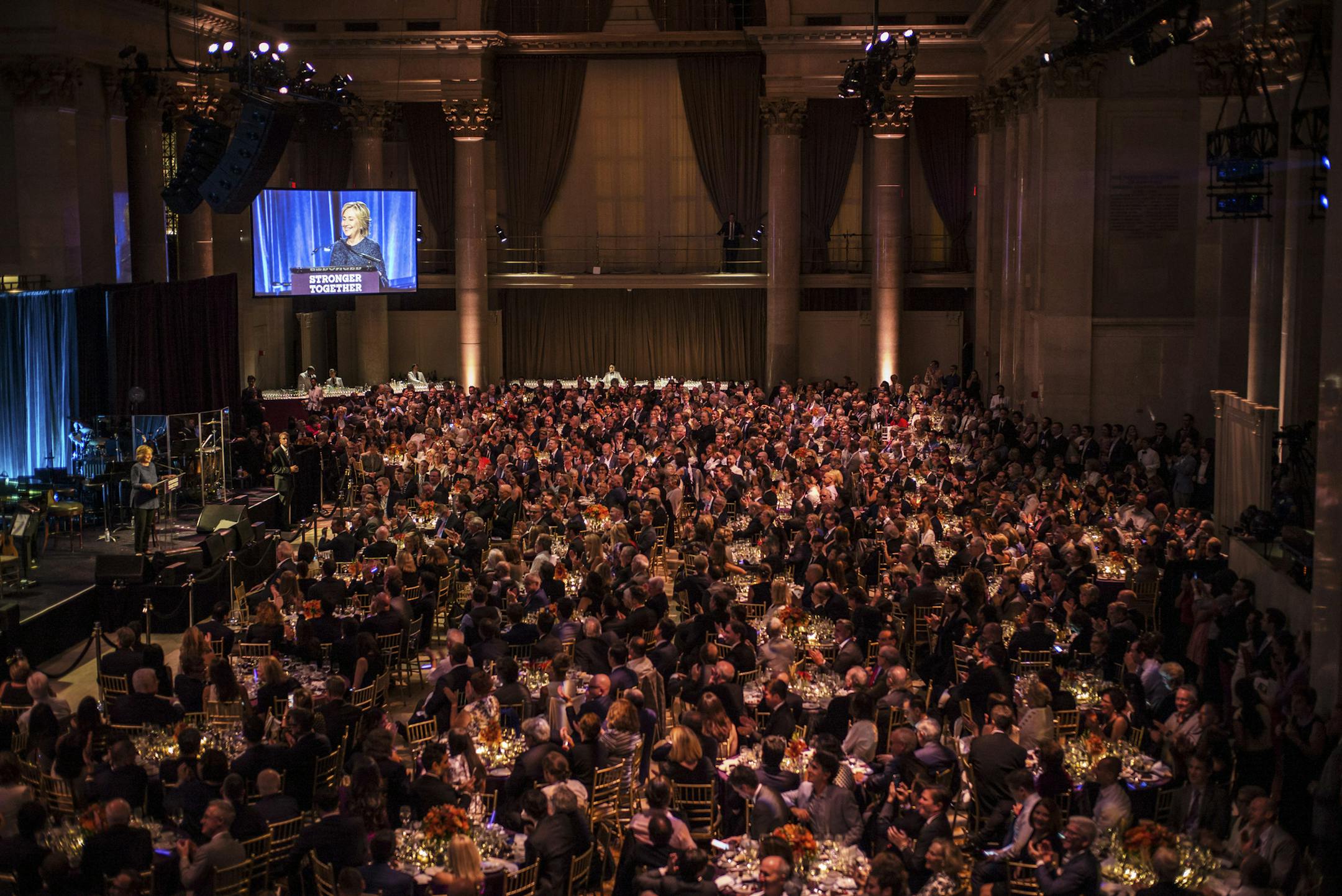 Hillary Clinton speaks at a fundraiser with LGBT supporters in New York, Sept. 9, 2016. A phrase from Clintonís remarks in which she described half of Donald Trumpís supporters as a ìbasket of deplorablesî resonated widely, with the Republican candidate demanding an apology on Saturday and his supporters making the case that Clinton was not connecting with voters. (Todd Heisler/The New York Times)