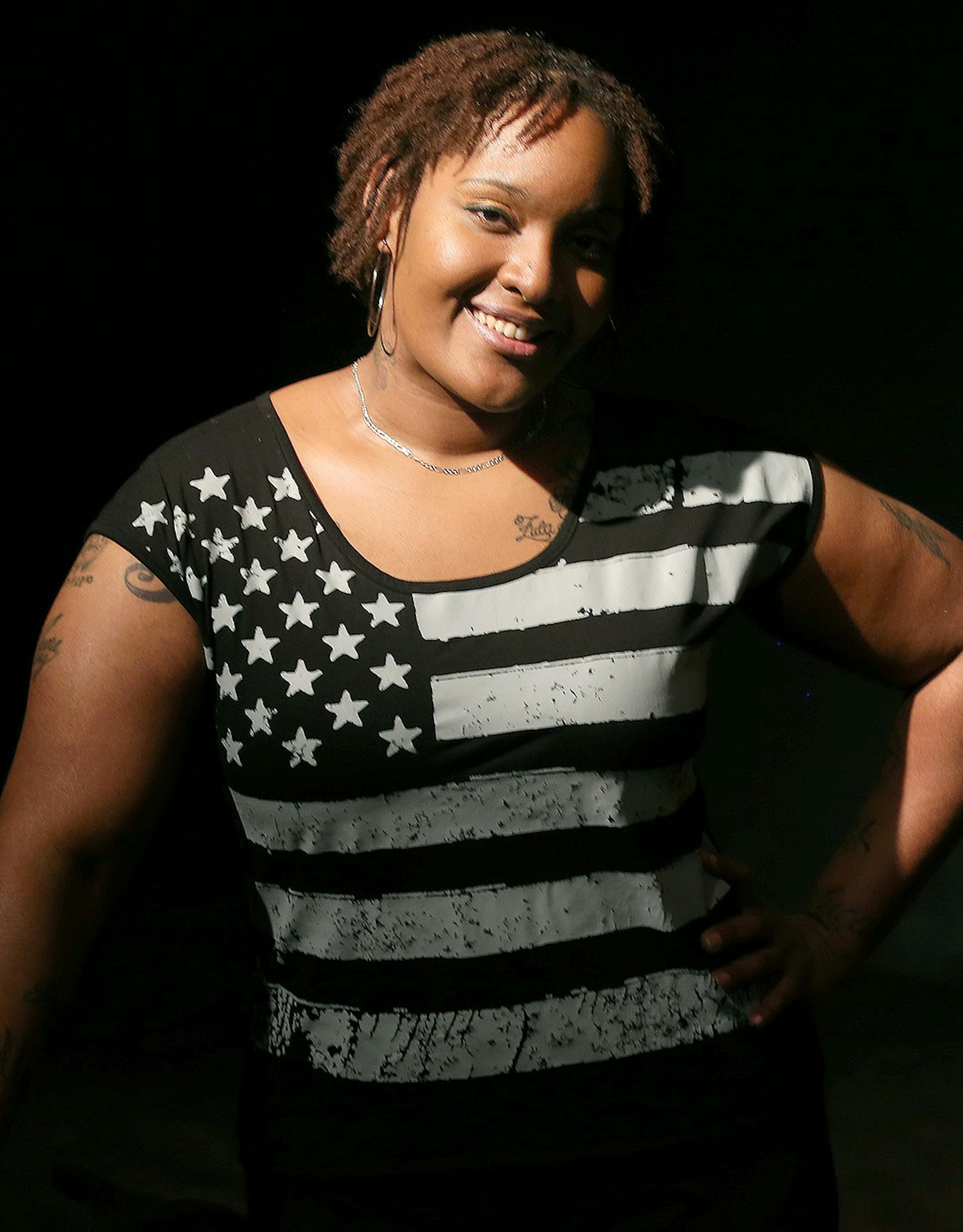 St. Paul native PaviElle French (cq) has had a roller-coaster life, from a troubled youth in the Rondo neighborhood and the death of her parents to a spoken-word career and now a budding singing career, all of which she's rolling into a one-woman show about her life called "Runnin' " at Pillsbury House Theater next week. ] (ELIZABETH FLORES/STAR TRIBUNE) ELIZABETH FLORES • eflores@startribune.com