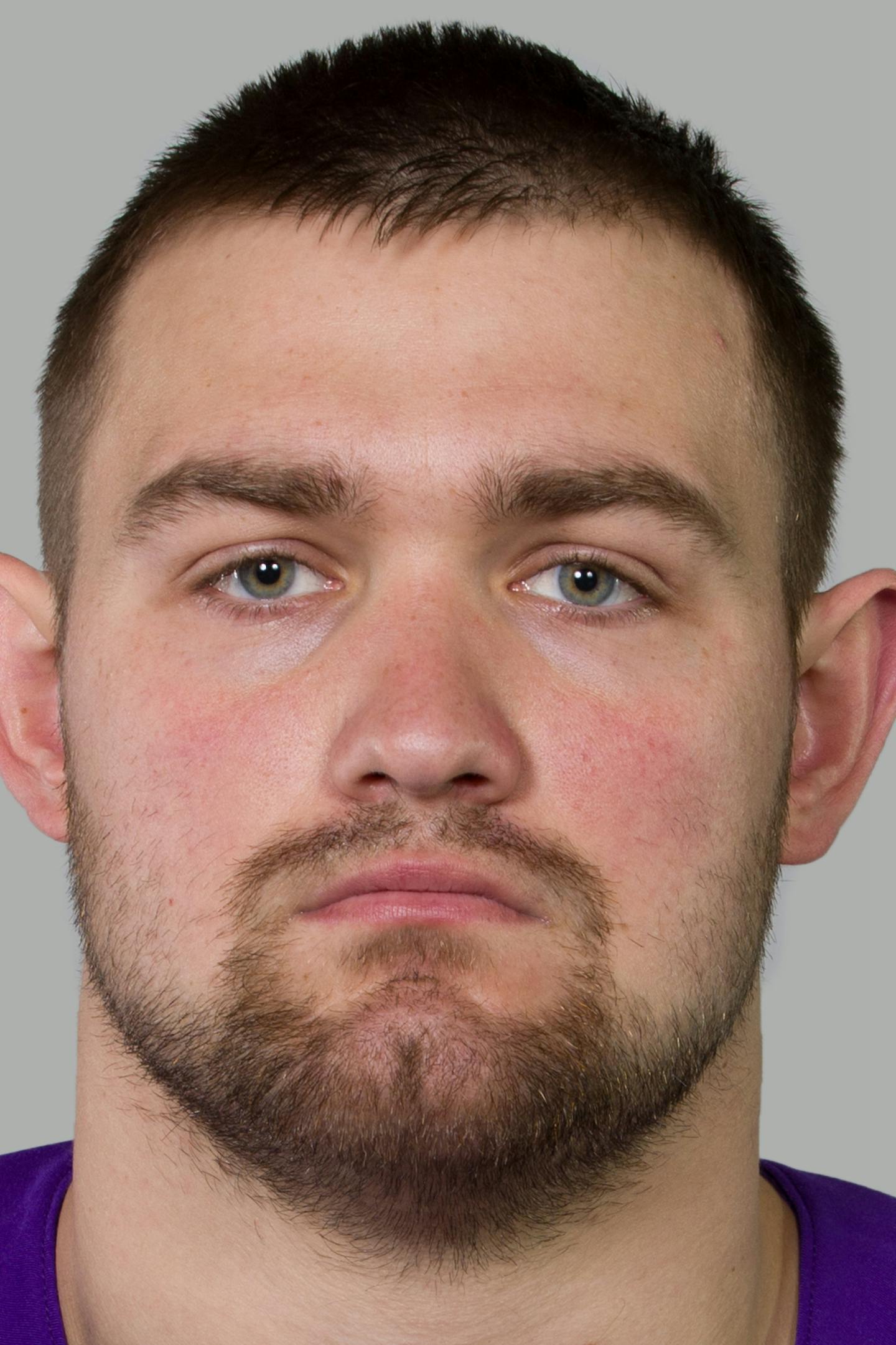 This is a 2014 photo of Brandon Fusco of the Minnesota Vikings NFL football team. This image reflects the Minnesota Vikings active roster as of Monday, April 28, 2014 when this image was taken. (AP Photo) ORG XMIT: NFLHS14